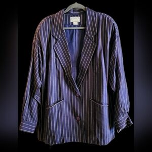 Vintage Estrada Pin Striped Navy Blazer